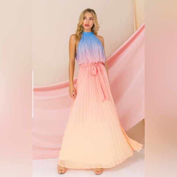 Jealous Tomato Gradient Maxi Dress in Blue and Peach - Picture 1 of 11